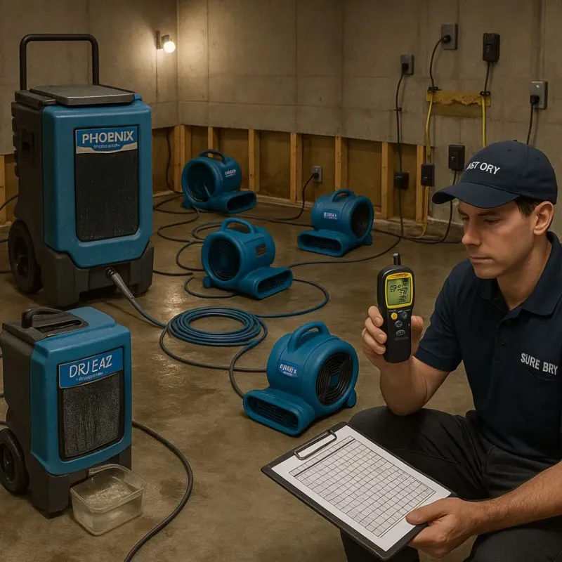 Structural Drying and Dehumidification process in Trexlertown, PA